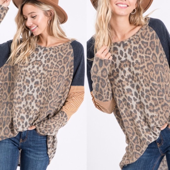 JENNIE Animal Print Long Sleeve Top - Picture 2 of 4